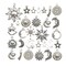 80 Pieces Craft Supplies Mixed Antique Silver Sun Moon Stars Charms Pendants for Crafting, Jewelry Findings Making Accessory for DIY Necklace Bracelet (M250)